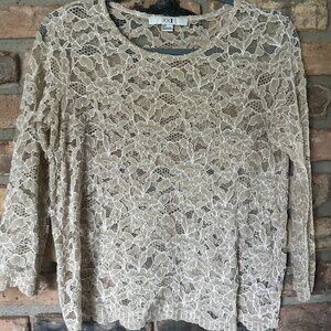 Tan and White XXI Long Sleeve Shirt Size S/P NWOT